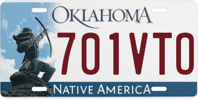 OK license plate 701VTO