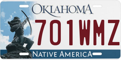 OK license plate 701WMZ