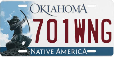 OK license plate 701WNG