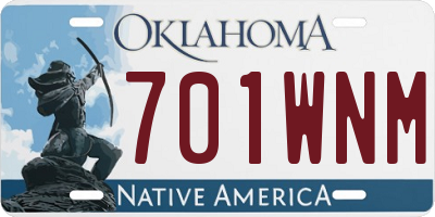 OK license plate 701WNM