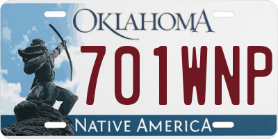 OK license plate 701WNP