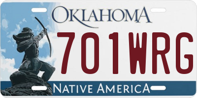 OK license plate 701WRG