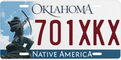 OK license plate 701XKX