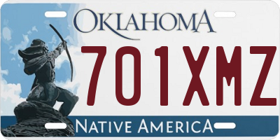 OK license plate 701XMZ