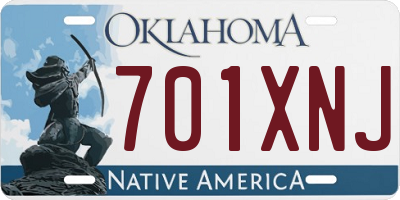OK license plate 701XNJ