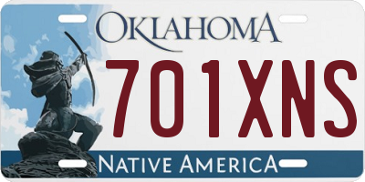 OK license plate 701XNS