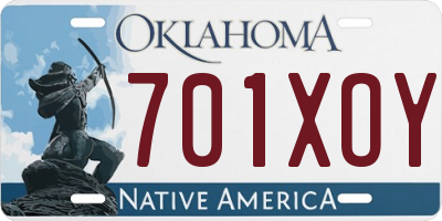 OK license plate 701XOY