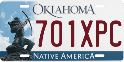 OK license plate 701XPC