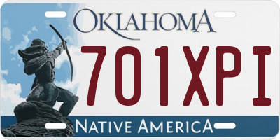 OK license plate 701XPI