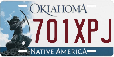 OK license plate 701XPJ