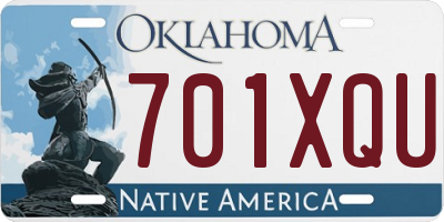 OK license plate 701XQU