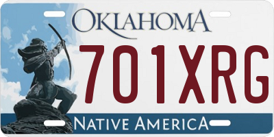 OK license plate 701XRG
