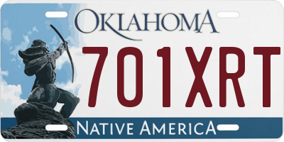 OK license plate 701XRT