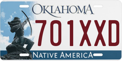 OK license plate 701XXD