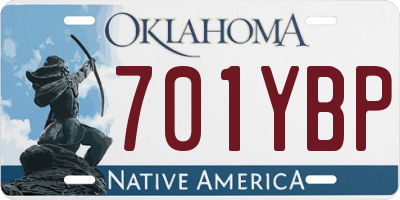 OK license plate 701YBP