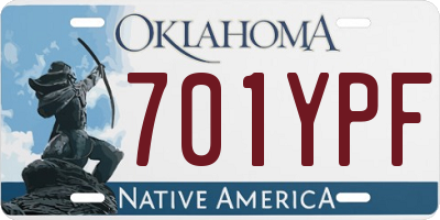 OK license plate 701YPF