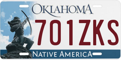 OK license plate 701ZKS
