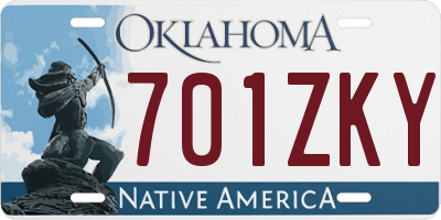 OK license plate 701ZKY