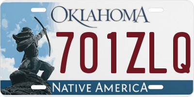 OK license plate 701ZLQ