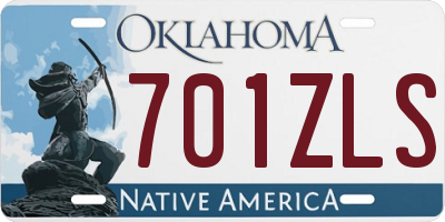 OK license plate 701ZLS