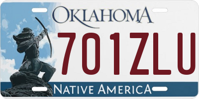 OK license plate 701ZLU