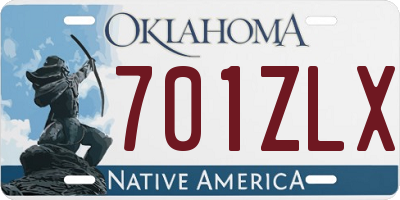 OK license plate 701ZLX