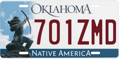 OK license plate 701ZMD
