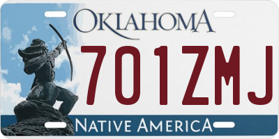 OK license plate 701ZMJ