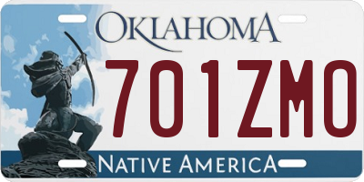 OK license plate 701ZMO