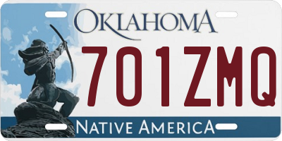 OK license plate 701ZMQ