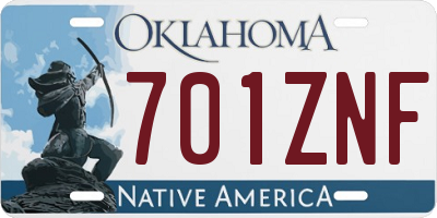 OK license plate 701ZNF