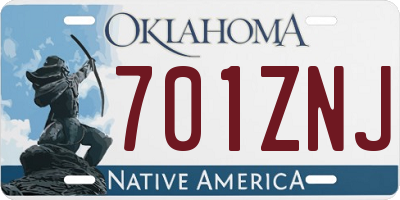 OK license plate 701ZNJ