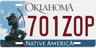 OK license plate 701ZOP
