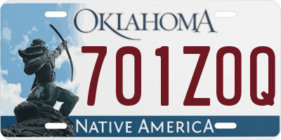 OK license plate 701ZOQ