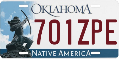 OK license plate 701ZPE
