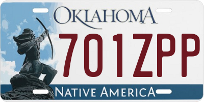 OK license plate 701ZPP