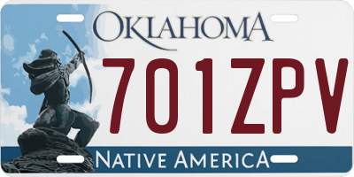 OK license plate 701ZPV