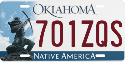 OK license plate 701ZQS