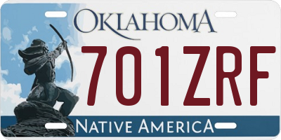 OK license plate 701ZRF