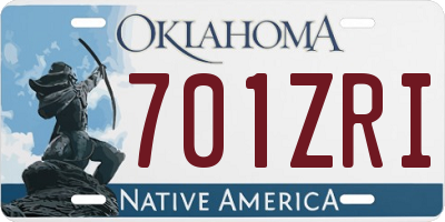 OK license plate 701ZRI