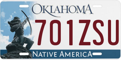 OK license plate 701ZSU