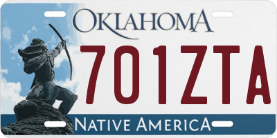 OK license plate 701ZTA