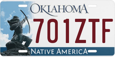 OK license plate 701ZTF