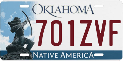 OK license plate 701ZVF