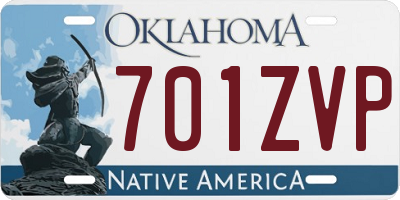 OK license plate 701ZVP