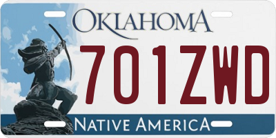 OK license plate 701ZWD