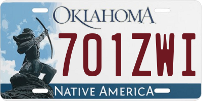 OK license plate 701ZWI