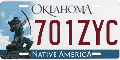 OK license plate 701ZYC
