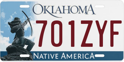 OK license plate 701ZYF