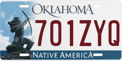 OK license plate 701ZYQ